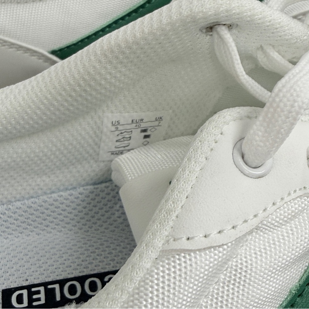Lucky Step White Green Retro Sneakers Women’s Size‎ 9 Vegan Comfort Lace Up - Picture 6 of 15